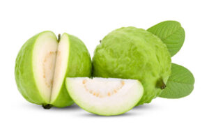 guava fruit isolated on white background. full depth of field
